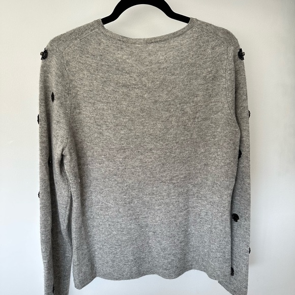 Grey cashmere crew neck sweater - Picture 3 of 4
